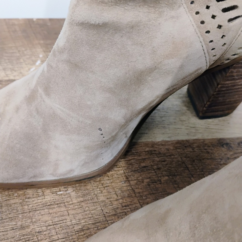 Vince Camuto‎ Boots Womens 10 M Fileana Split Shaft Ankle Bootie Brown Suede Zip - Picture 9 of 13